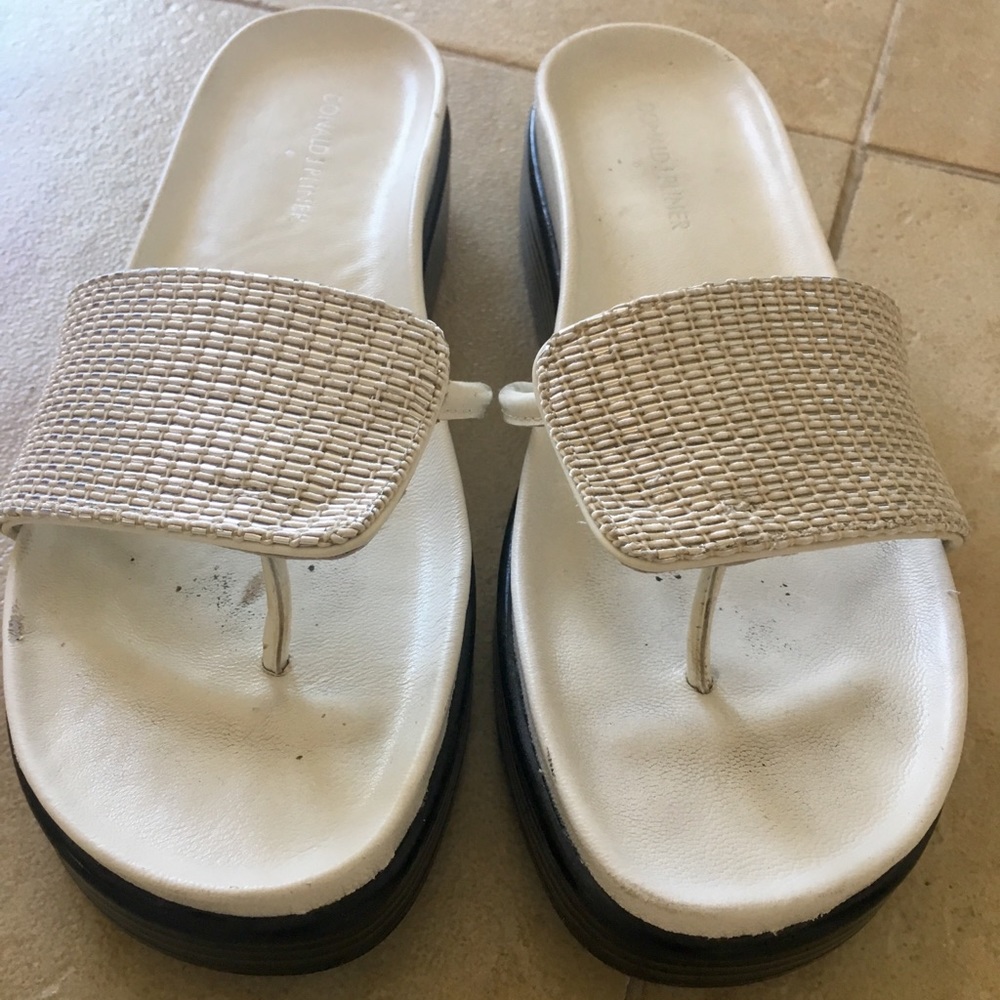 Beaded White Sandals